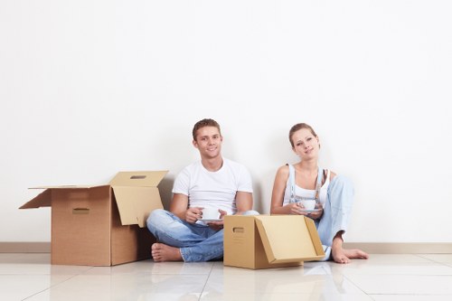 Removal van loaded for a house or office move in Balham