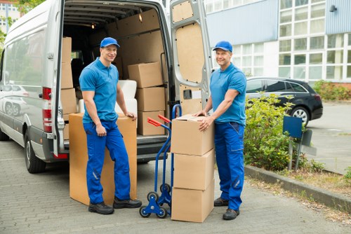 Careful loading of boxes and household items during a same day move