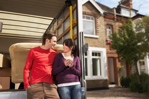 Packed household items prepared for a Balham house move